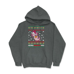 Christmas Kawaii Axolotl Merry Axolotlmas Funny Ugly Xmas print Hoodie - Dark Grey Heather