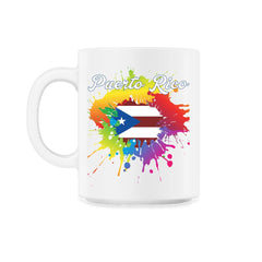 Puerto Rico Flag Pride Gay Color Splash graphic 11oz Mug