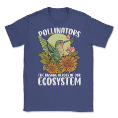 Pollinator Hummingbird & Flowers Cottage core Aesthetic design Unisex - Purple