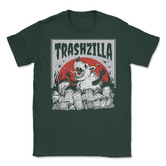 Trashzilla Funny Possum Lover Trash Animal Possum Pun graphic Unisex - Forest Green