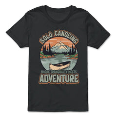 Solo Canoeing Where Tranquility Meets Adventure Canoeing graphic - Premium Youth Tee - Black