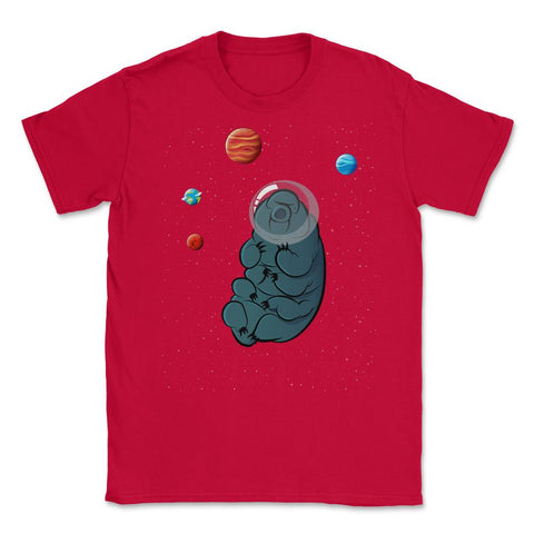 Tardigrade Kawaii Character in Space Hilarious product Unisex T-Shirt - Red