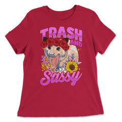 Trash & Sassy Funny Possum Lover Trash Animal Possum Pun product - Women's Relaxed Tee - Red
