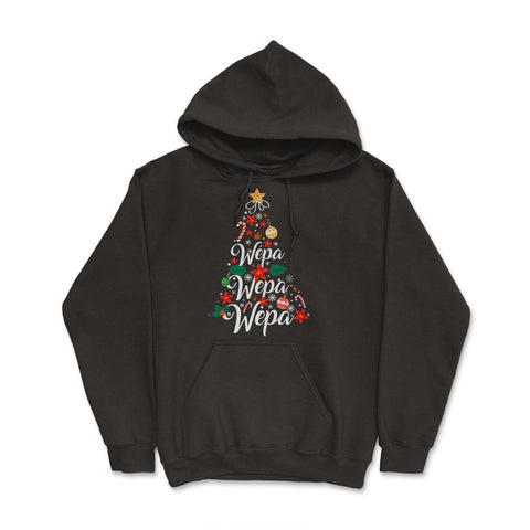 Wepa Wepa Wepa Puerto Rico Christmas Tree Boricua design Hoodie - Black