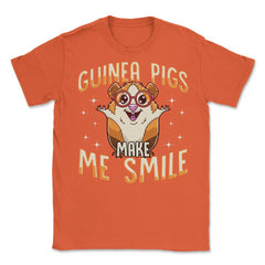 Guinea Pigs Make Me Smile Funny and Cute Cavy Lovers Gift  graphic - Orange