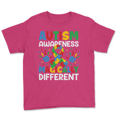 Autism Awareness Magically Different graphic Youth Tee - Heliconia