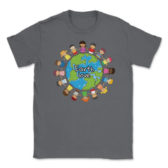 Happy Earth Day Children Around the World Gift for Earth Day print - Smoke Grey