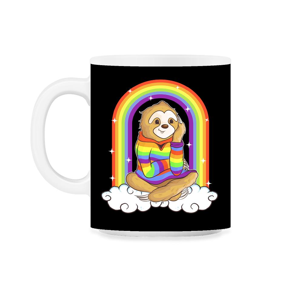 Gay Pride Rainbow Sloth Sitting on Clouds Pride Funny Gift design
