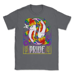 Gay Zodiac LGBTQ Zodiac Sign Pisces Rainbow Pride print Unisex T-Shirt - Smoke Grey