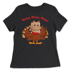 Thanksgiving Turkey Fake Cat Family Matching Costume product - Women's Relaxed Tee - Black