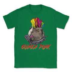 Punk Guinea Pig Guinea Punk for Cavy Lovers Gift  print Unisex T-Shirt - Green