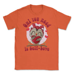 Owl you need is Self-Love! Cute Kawaii Owl Hugging Heart graphic - Orange