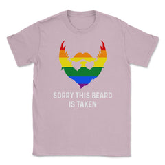 Sorry This Beard is Taken Gay Rainbow Flag Funny Gay Pride graphic - Light Pink