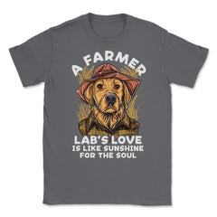 Labrador Farmer Lab’s Dog in Farmer Outfit Labrador design Unisex - Smoke Grey