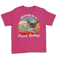 French Bulldog Adopted by a French Bulldog Frenchie design Youth Tee - Heliconia