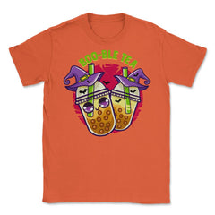 Halloween Bubble Tea Cute Kawaii Design graphic Unisex T-Shirt - Orange