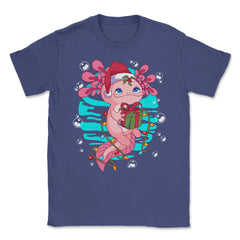 Axolotl Christmas with Santa’s Hat & Wrapped in Lights product Unisex - Purple
