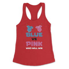 Funny Baby Gender Reveal Party Blue Or Pink Who Will Win print - Red