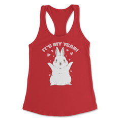 Chinese New Year of the Rabbit Kawaii Happy Bunny print Women's - Red
