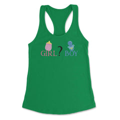 Funny Girl Boy Baby Gender Reveal Announcement Party product Women's - Kelly Green