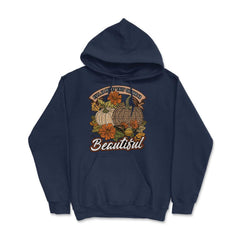 Fall Is Proof That Change Is Beautiful Leopard Pumpkin graphic - Hoodie - Navy