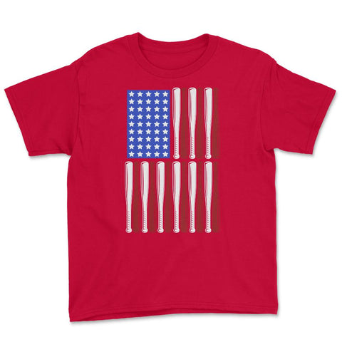 Baseball Bata USA Patriotic American Flag Player Coach Fan graphic - Red