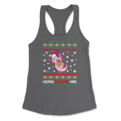 Christmas Kawaii Axolotl Merry Axolotlmas Funny Ugly Xmas print - Dark Grey