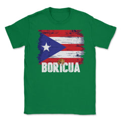 Puerto Rico Flag Boricua Theme Coqui Grunge Gift print Unisex T-Shirt - Green