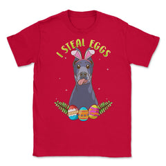 Easter Doberman Pinscher with Bunny Ears Funny I steal eggs product - Red