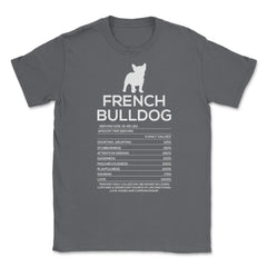 Funny French Bulldog Nutrition Facts Humor Frenchie Lover product - Smoke Grey