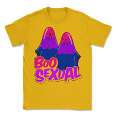 Boo Sexual Bisexual Ghost Pair Pun for Halloween print Unisex T-Shirt - Gold