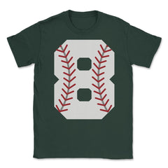 Funny 8th Birthday Baseball Eight Years Old Baseball Lover design - Forest Green