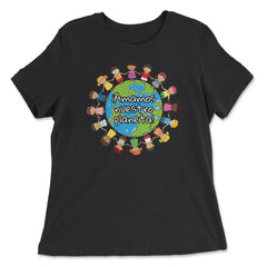 Happy Earth Day for Kids Around the World graphic - Women's Relaxed Tee - Black