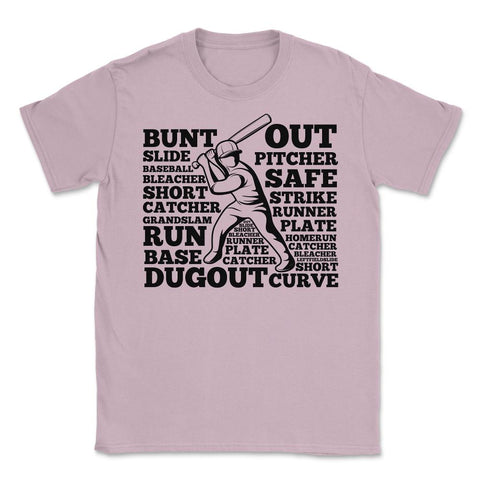 Funny Baseball Typography Player Batter Hitter Baseball Fan print - Light Pink