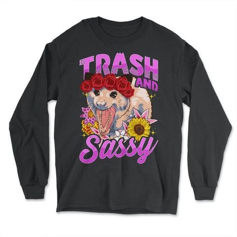 Trash & Sassy Funny Possum Lover Trash Animal Possum Pun product - Long Sleeve T-Shirt - Black