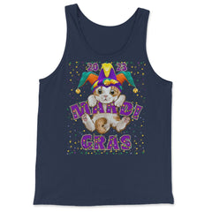 Mardi Gras Cat 2023 Cat Tuesday Cute Kitten with Jester Hat product - Tank Top - Navy