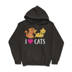 Funny I Love Cats Heart Cat Lover Pet Owner Cute Kitten product Hoodie - Black