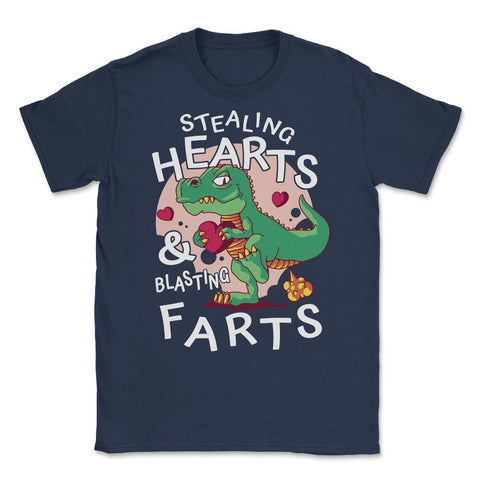 T-Rex Dinosaur Stealing Hearts and Blasting Farts product Unisex - Navy