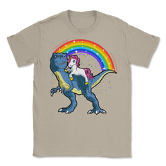Unicorn Riding a T-Rex Dinosaur Funny Humor product Unisex T-Shirt - Cream