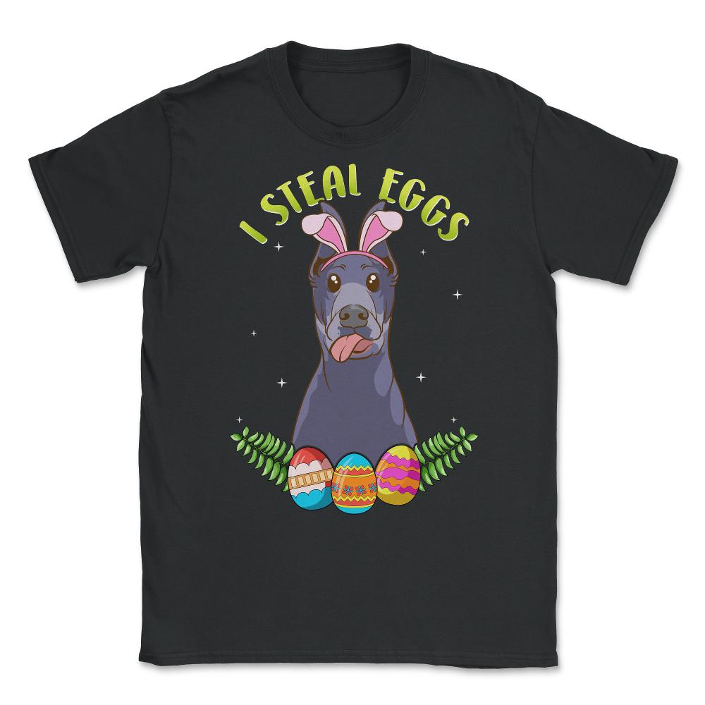 Easter Doberman Pinscher with Bunny Ears Funny I steal eggs product - Black