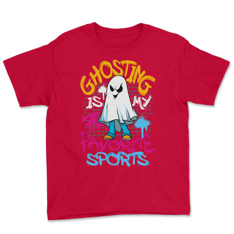 Anti-Valentine’s Day Ghosting graphic Youth Tee - Red