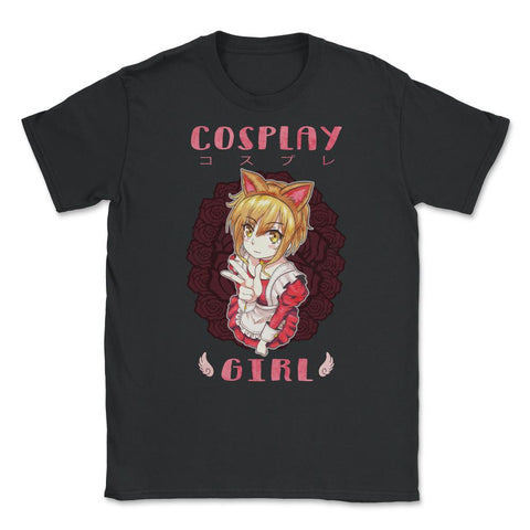 Cosplay Anime Girl Gift print Unisex T-Shirt - Black
