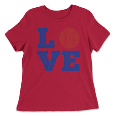 Funny Baseball Lover Love Coach Pitcher Batter Catcher Fan product - Women's Relaxed Tee - Red
