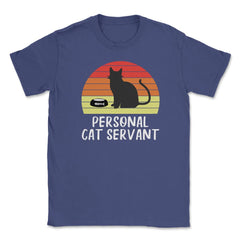Funny Retro Vintage Cat Owner Humor Personal Cat Servant print Unisex - Purple