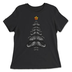 Christmas Tree Mustaches For Him Funny Matching Xmas product - Women's Relaxed Tee - Black