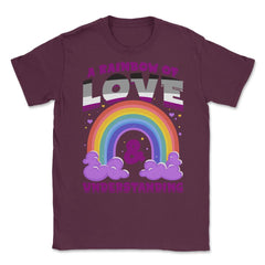 Asexual A Rainbow of Love & Understanding product Unisex T-Shirt - Maroon