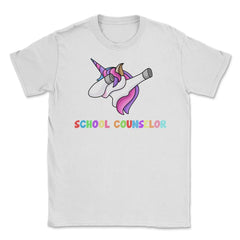 Funny School Counselor Dabbing Unicorn Cute Appreciation product - White