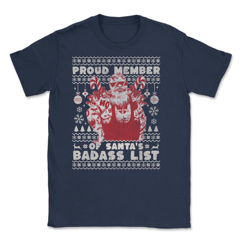 Ugly Christmas product Style Proud Member Santa Badass List print - Navy