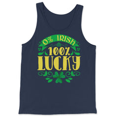 0% Irish 100% Lucky Saint Patrick's Day Celebration print - Tank Top - Navy