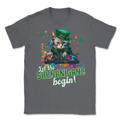 Let the Shenanigans Begin! DJ Cat Music St Patrick’s Humor product - Smoke Grey